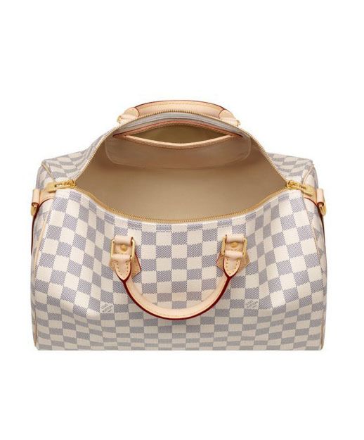 L.*V Damier, Damier Speedy N41001, White L.*V Bag, Luxury Handbag, Authentic L.*V Bag