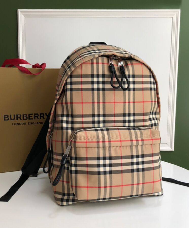 Bur.berri Check Backpack Apricot