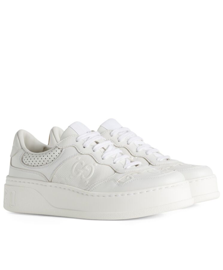 G.U.C.C Unisex GG Embossed Sneaker White