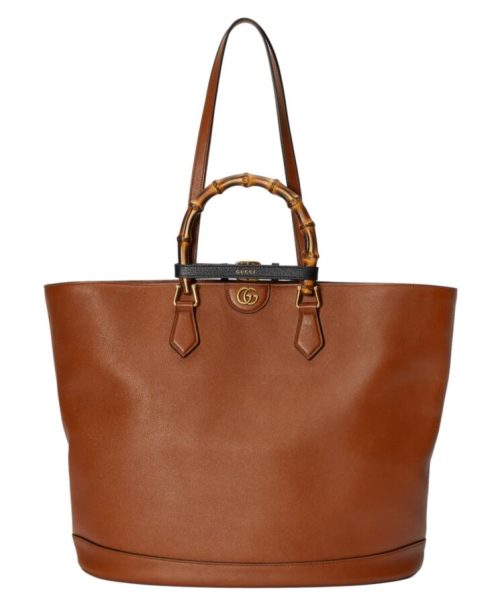 G.U.C.C Diana Large, Leather Tote Bag, Gold-toned Hardware, Shoulder Bag, Top Handle