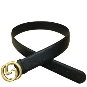 G.U.C.C Leather Belt, Double G Buckle, Luxury Leather Belt, Designer Accessories