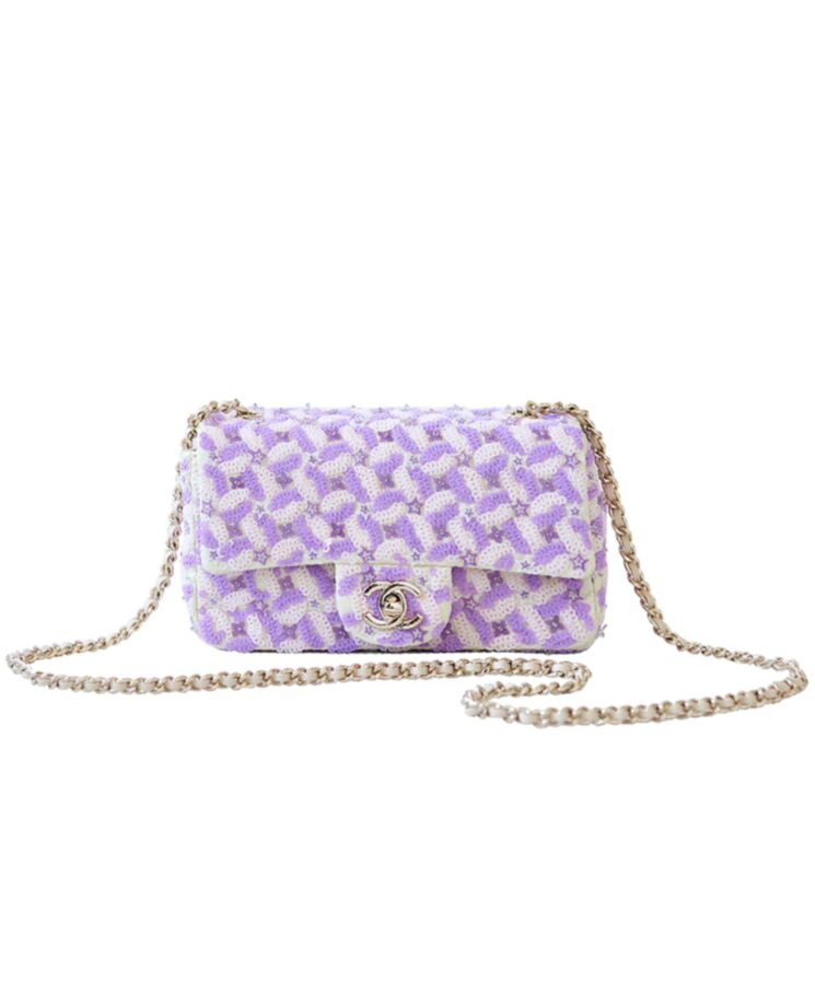 Cha.nel Flap Bag AS3965 Purple