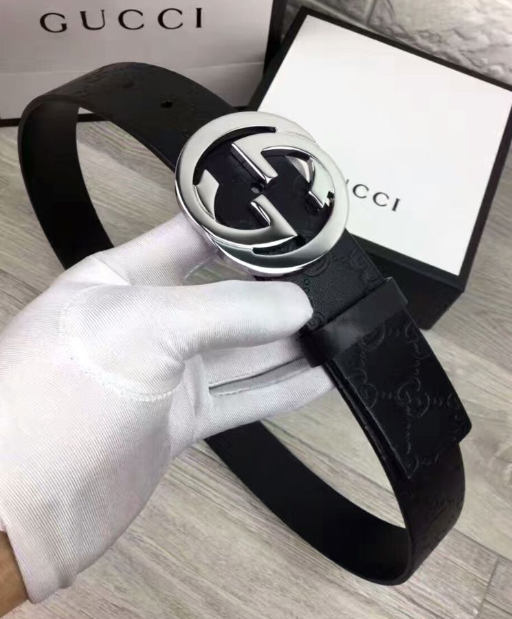 G.U.C.C Signature leather belt Black