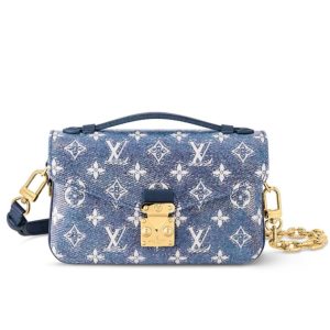 L.*V Pochette, Luxury Handbag, Monoglam Canvas, iPhone 14 Handbag, Pochette Metis East West, M22834 Blue