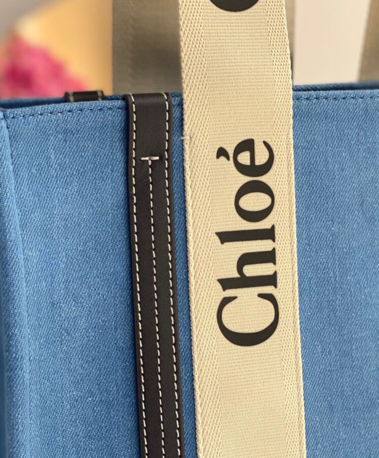 chl.oe Medium Woody Tote Bag Blue