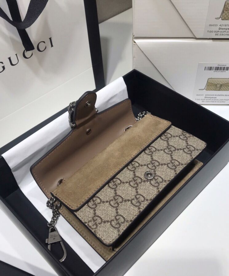 G.U.C.C Dionysus GG Supreme super mini bag 476432 Apricot