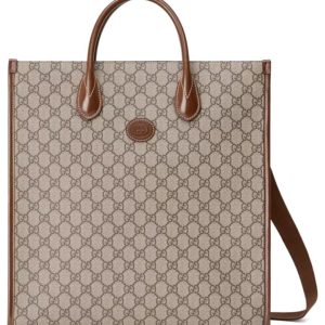 G.U.C.C Medium Tote, Luxury Fashion Tote Bag, Interlocking G 674155 Coffee, Monogram Canvas Bag