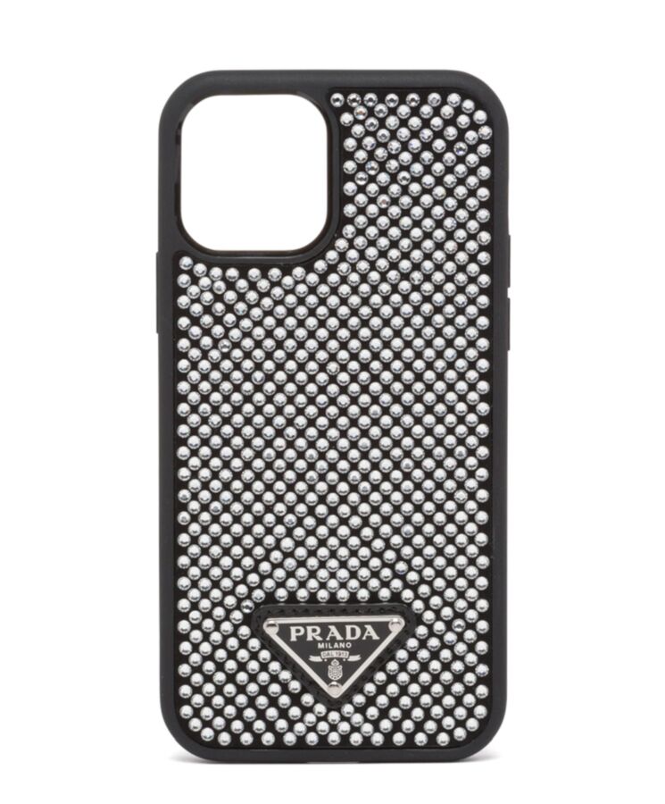 Pra.-da Crystal-studded iPhone Cover 1ZH133 Black