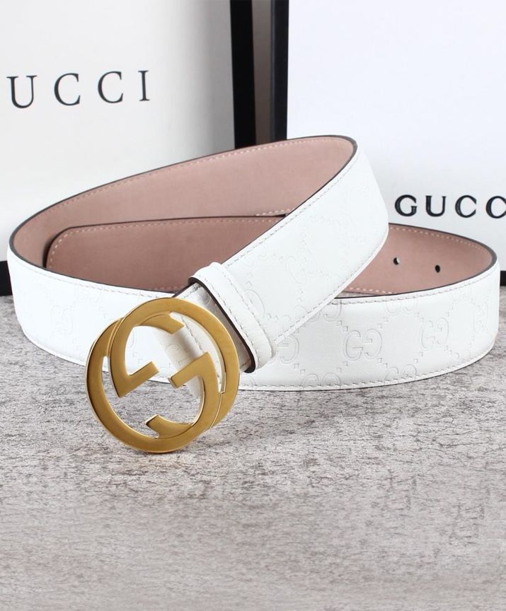 G.U.C.C Unisex Signature Leather Belt 370543