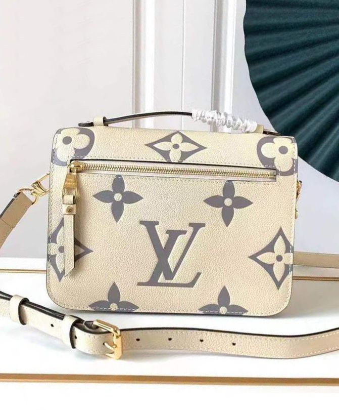 L.*V Pochette, Pochette Metis, Monogram Empreinte Leather Bag, Luxury Leather Bag, M45596 Cream, Online Exclusive Bag