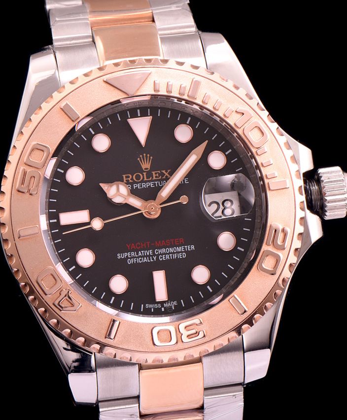 Ro.le.x Yacht Master Watch Automatic Full Gold Black