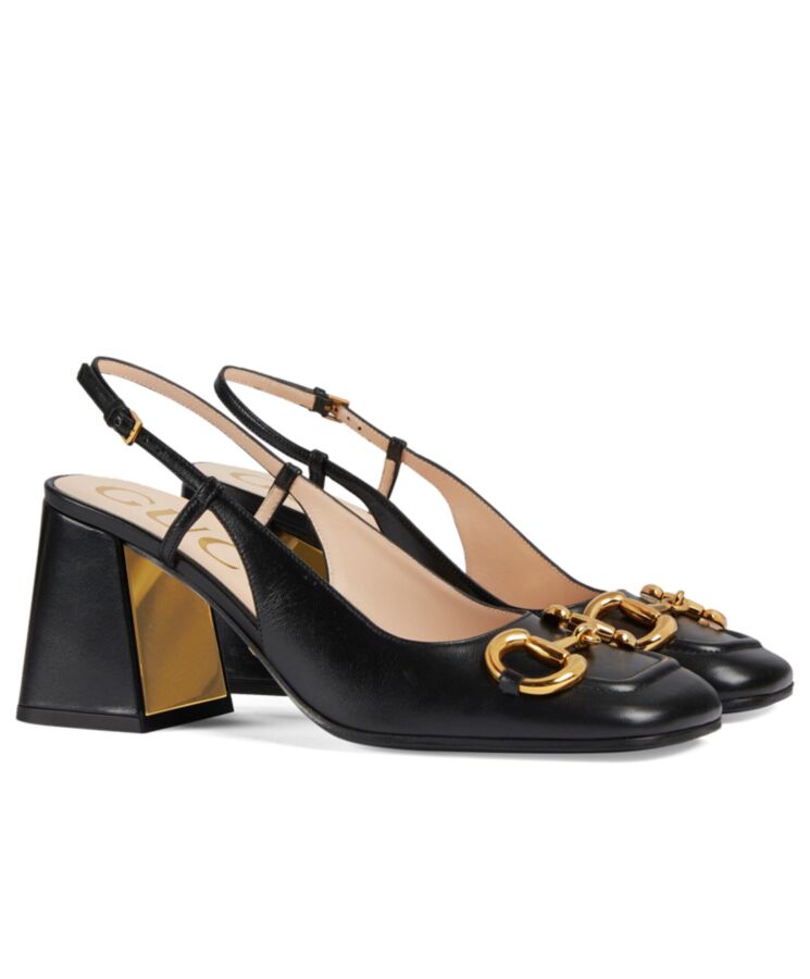 G.U.C.C Women’s Mid-heel Slingback With Horsebit Black