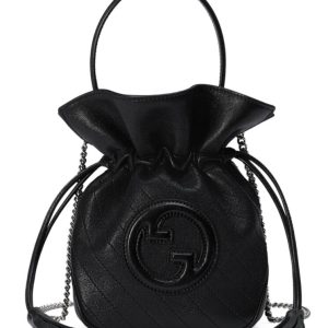 G.U.C.C Blondie Mini Bucket Bag, Premium Leather Bag, G.U.C.C Interlocking G, Tassel Bucket Bag