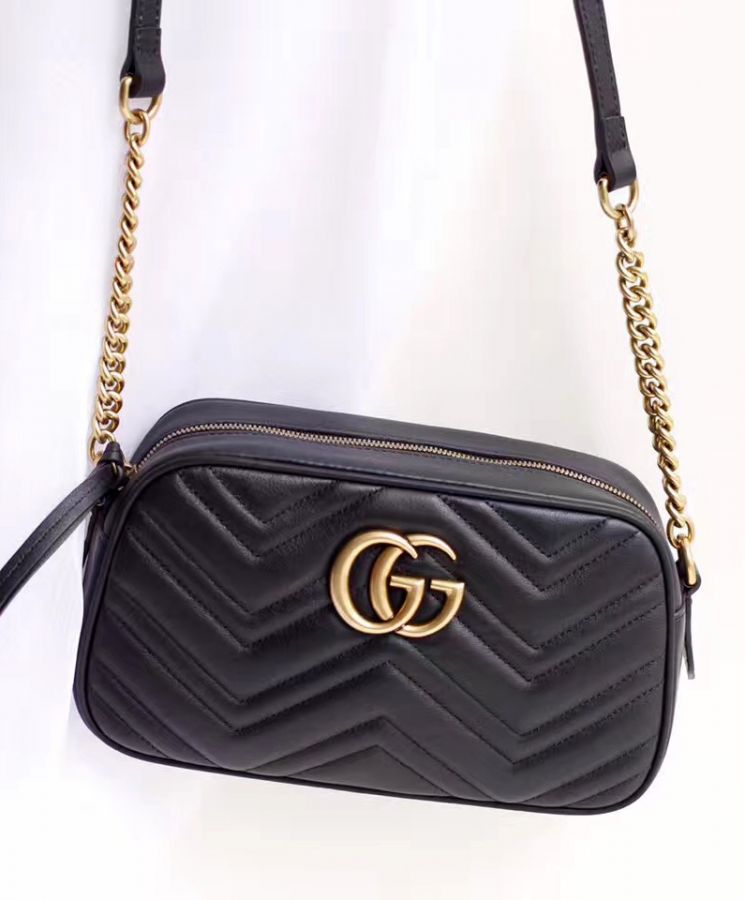 G.U.C.C GG Marmont Matelasse Shoulder Bag 447632 Black