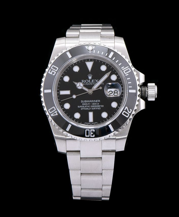 Ro.le.x Stainless Steel Submariner Watch Black