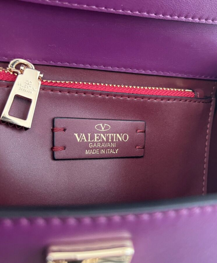 Valen.tino Small Vsling, Calfskin Handbag, Jewel Handle Bag, Luxury Designer Bag, Valen.tino Garavani Bag