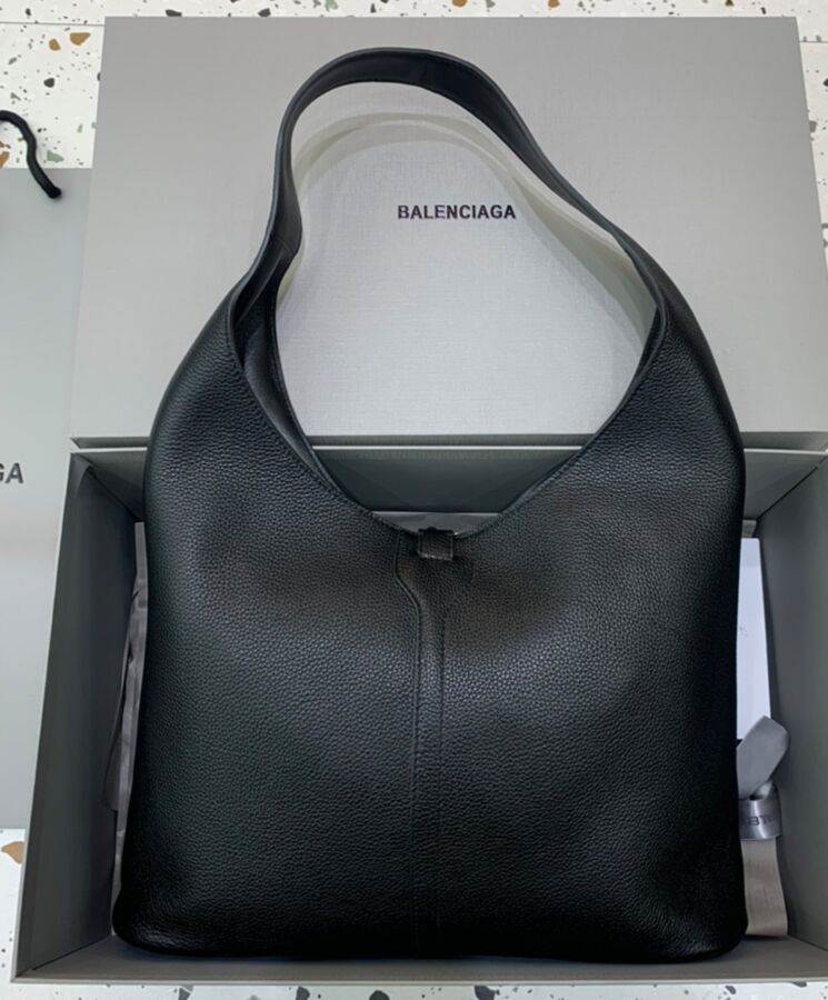 Balen.ciaga Locker Medium North-South Hobo Bag Black