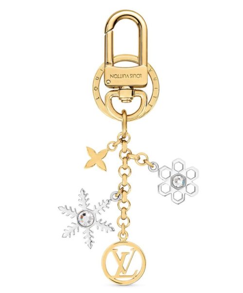 L.*V L.*V, L.*V Snowflakes bag charm, Key Holder M80240, Golden Key Holder, Monogram Flower charms