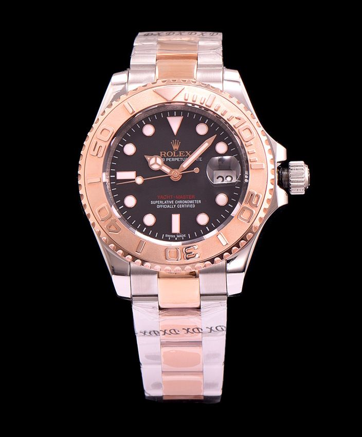 Ro.le.x Yacht Master Watch Automatic Full Gold Black