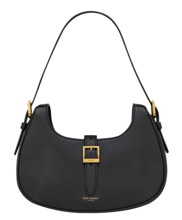 Saint.Lau.rent Le Fermoir Hobo Bag In Shiny Leather 672615 Black