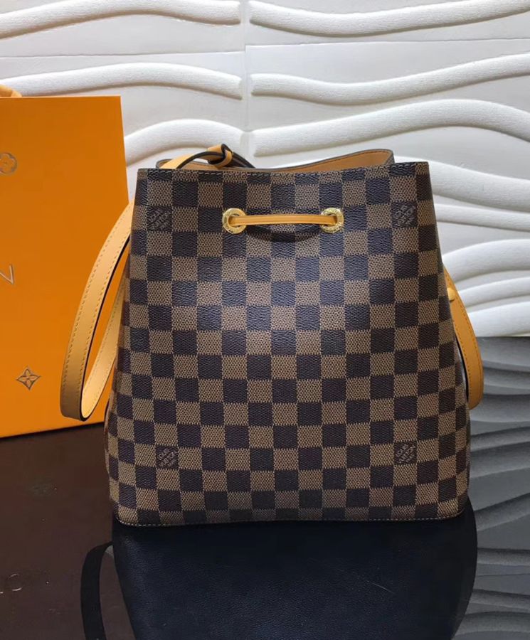 L.*V NeoNoe, Damier Ebene Canvas, Luxury Bucket Bag