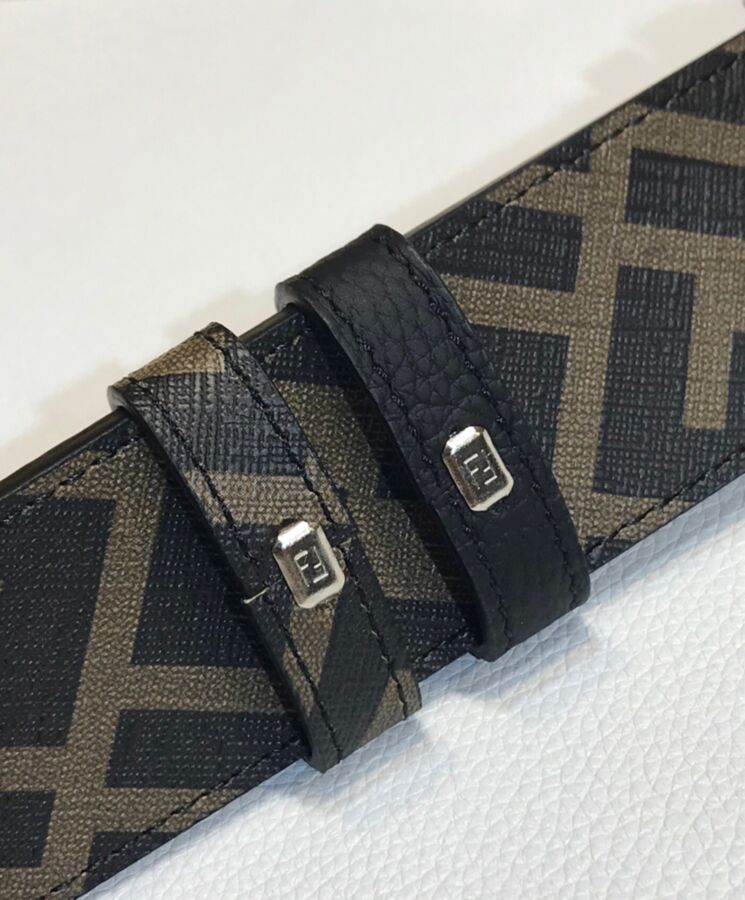 Fen.di Leather And Fabric Belt