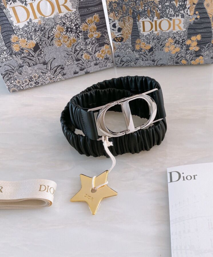 Di.ar 30 Montaigne, Stretch Belt, Black Lambskin Belt, Luxury Accessory