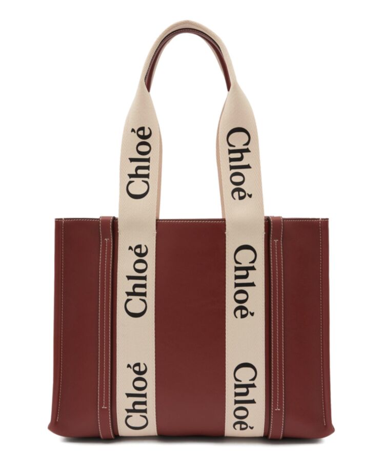 chl.oe Woody Medium Leather Tote Coffee