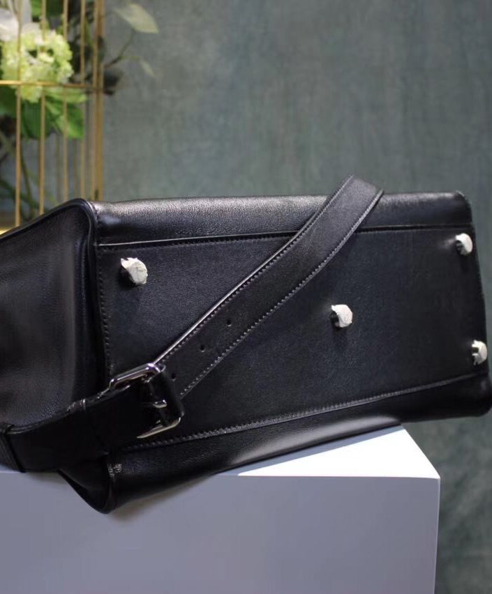 Fen.di Peekaboo Fit Smooth black leather bag 7VA4069 Black