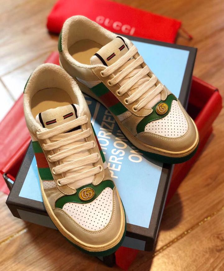 G.U.C.C Unisex Screener, Vintage G.U.C.C Sneakers, Luxury Footwear, Unisex Sneakers, Green G.U.C.C Sneakers, Designer Trainers