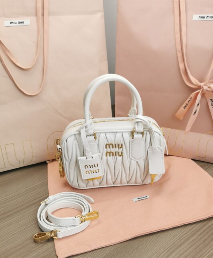 Miu*miu Matelasse Nappa Leather Top-handle Bag 5BB123