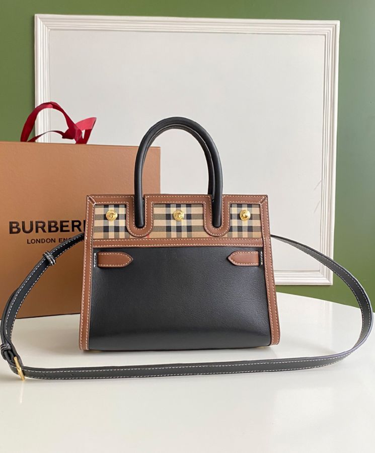 Bur.berri Mini Vintage Check Two-handle Title Bag