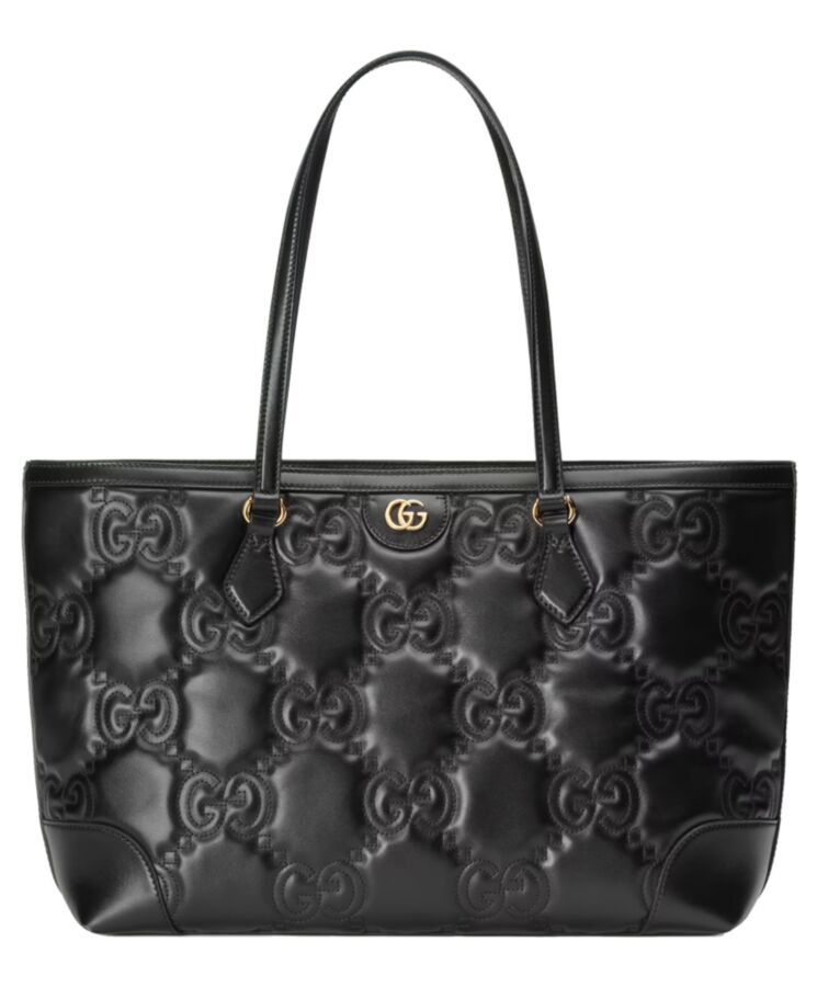 G.U.C.C GG Matelasse Leather Medium Tote 631685 Black