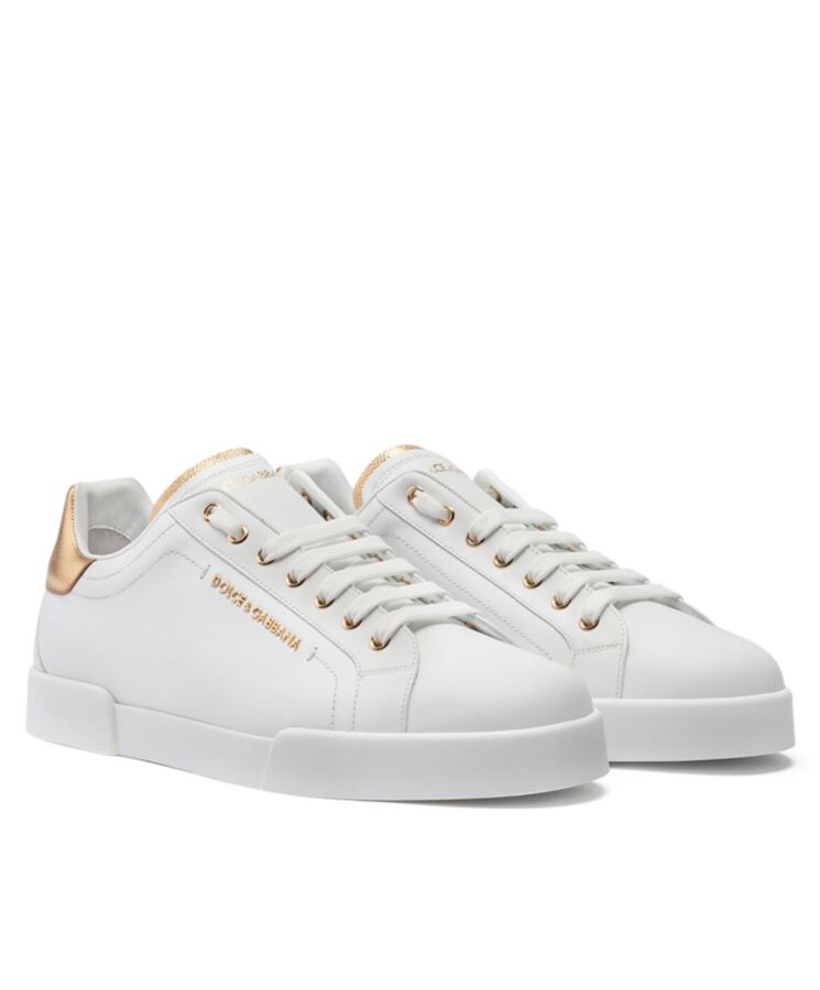 Dolce & Gabbana Men’s Calfskin Nappa Portofino Sneakers White