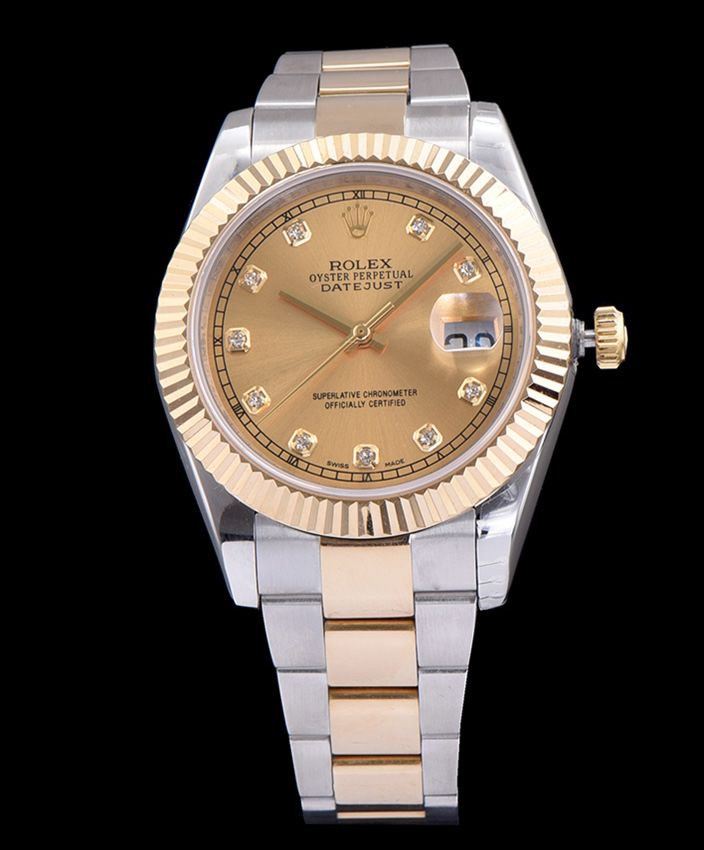 Ro.le.x Stainless Steel Mid size Datejust Watches Golden