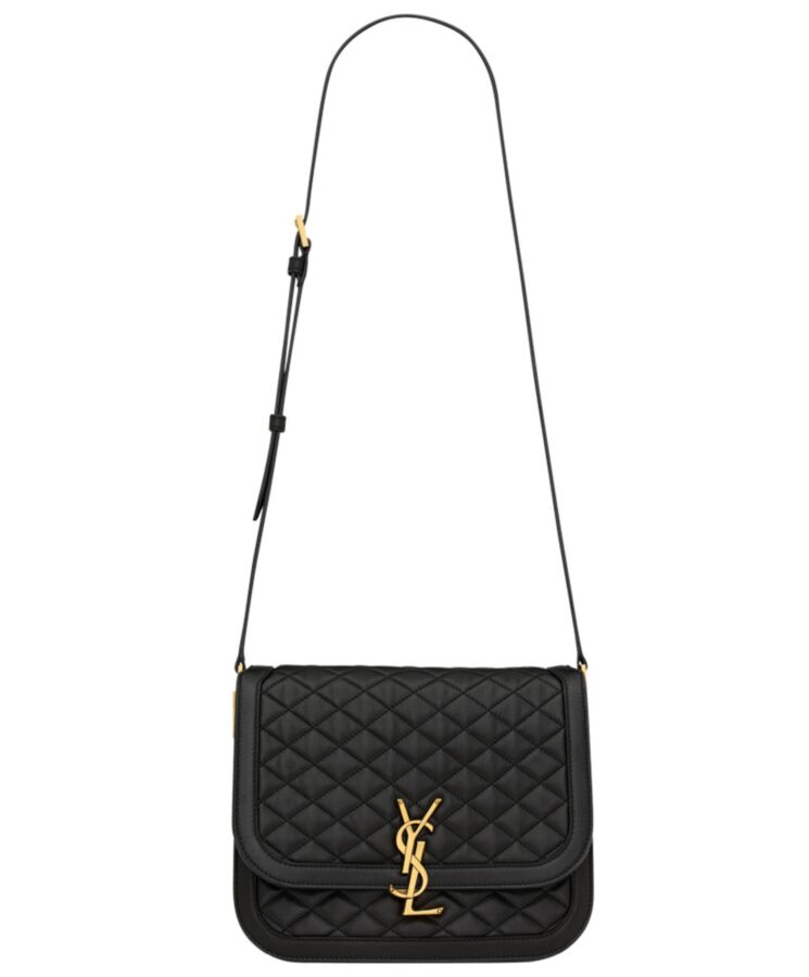 Saint.Lau.rent Solferino Medium Supple Satchel In Quilted Lambskin Black