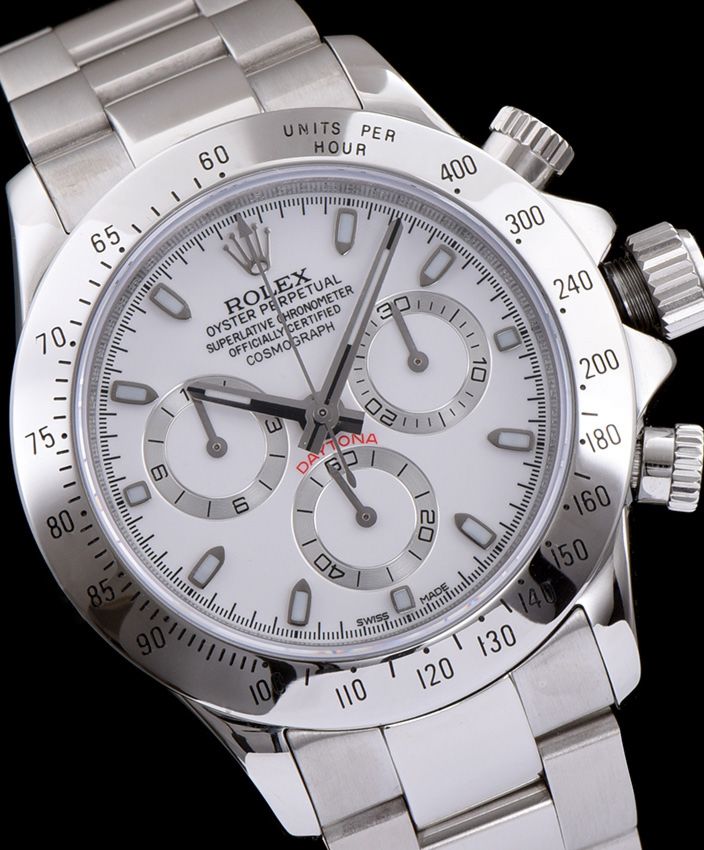 Ro.le.x Stainless Steel White Dial Dayton Watch White