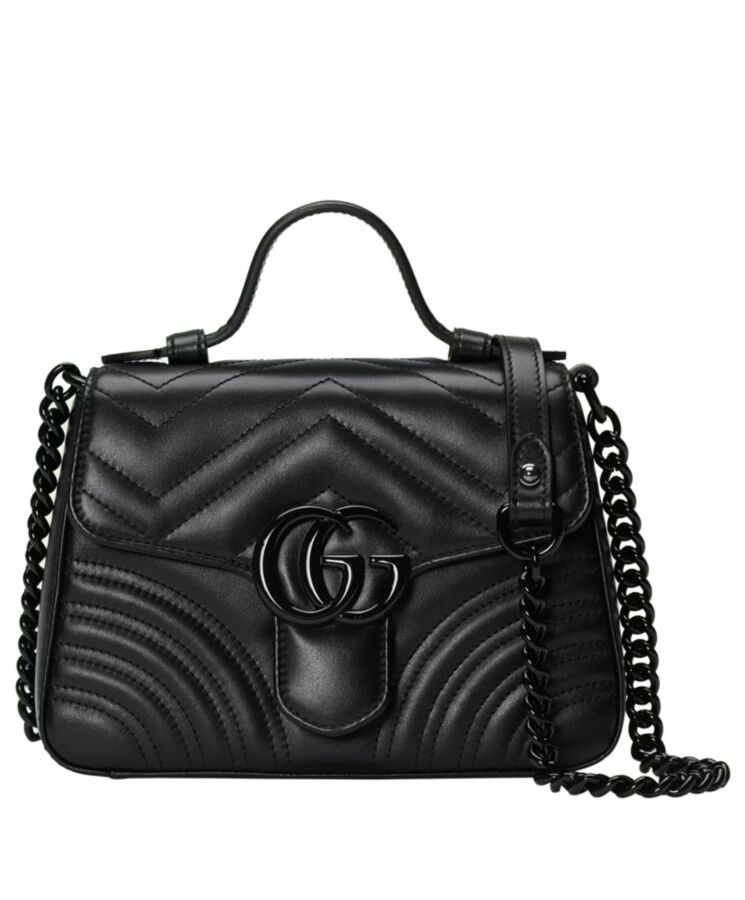 G.U.C.C GG Marmont Mini Top Handle Bag Black