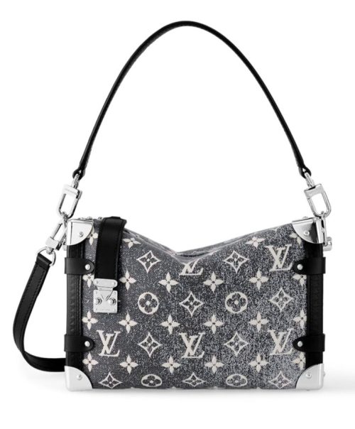 L.*V Side Trunk M21460, Monogram Jacquard Denim Handbag, Luxury Handbag, Designer Bag, L.*V Side Trunk