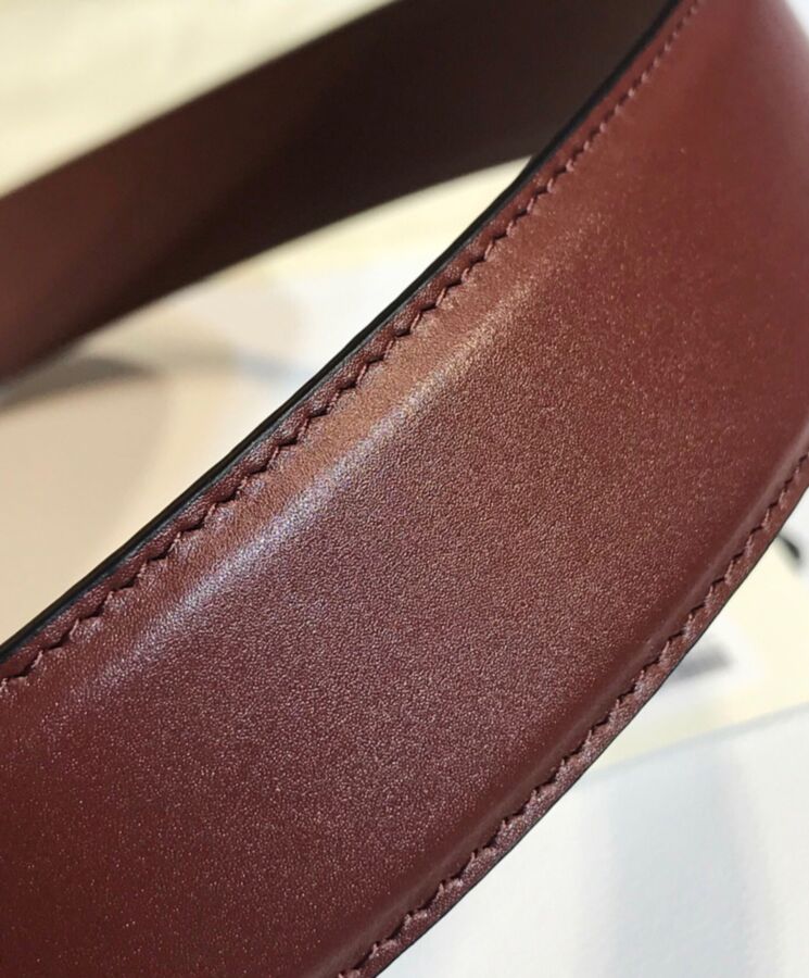 Fen.di Natural-Coloured Leather Belt, Luxury Leather Belt, High-Quality Fen.di Belt, Fen.di Belt with FF Studs