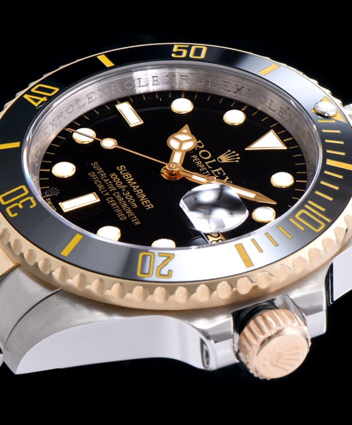 Ro.le.x Submariner Two Tone Automatic Watch Black