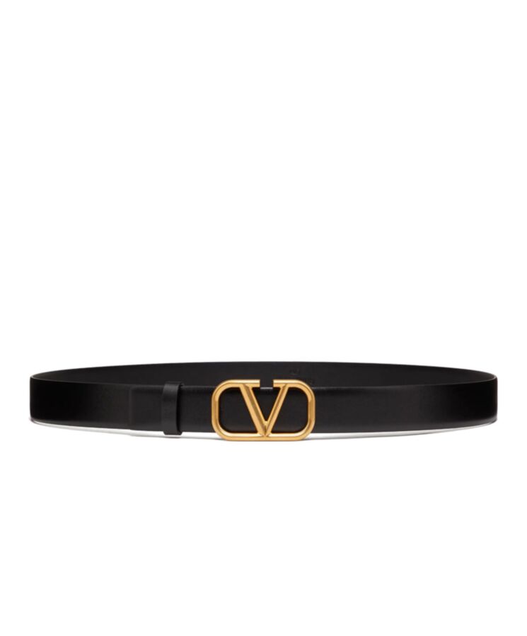 Valen.tino Vlogo Signature Calfskin Belt Black