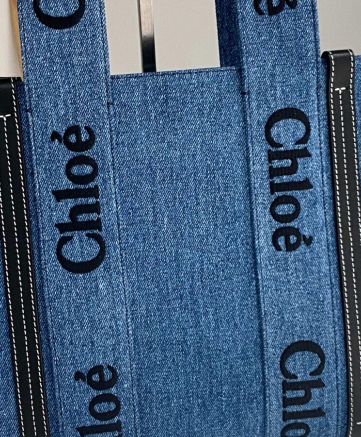 chl.oe Medium Woody Tote Bag Blue