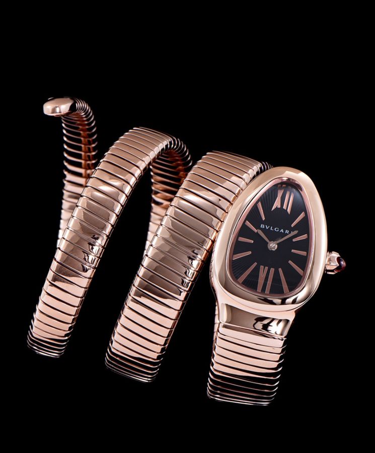 Bvl.gar rose-gold stainless steel automatic watch for lady Black