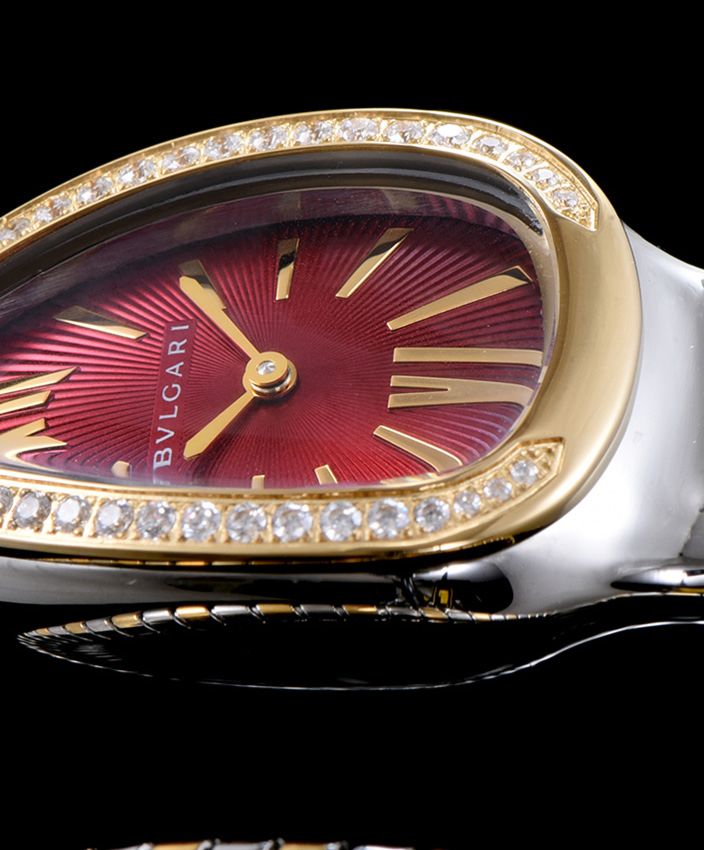 Bvl.gar 18-carat gold and steel watch Henna