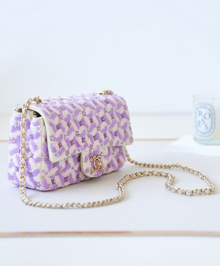 Cha.nel Flap Bag AS3965 Purple