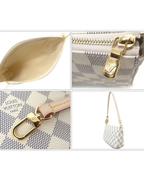 L.*V Damier Pochette Accessories N41207 White