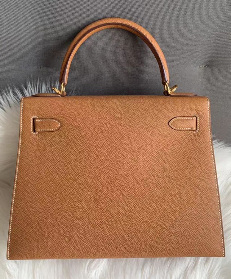 Her..mes Kelly Bag 32 Epsom Leather Light Coffee