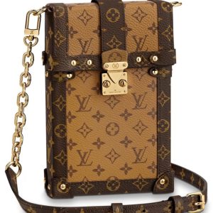 L.*V Pochette, Monogram Reverse Canvas, Pochette Trunk Verticale, M67873 Apricot, Mini Bag, Crossbody Pouch, Hand-carried Clutch.