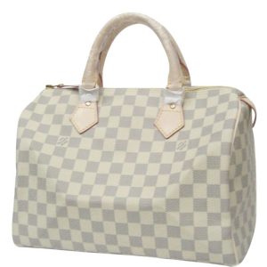 L.*V Damier, Luxury Handbag, Damier Speed N41533 White, Authentic L.*V